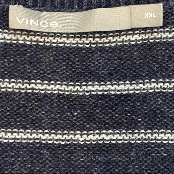 Vince 100% Linen Nautical Striped Long Sleeve Sweater Size Men’s XXL - Picture 6 of 11
